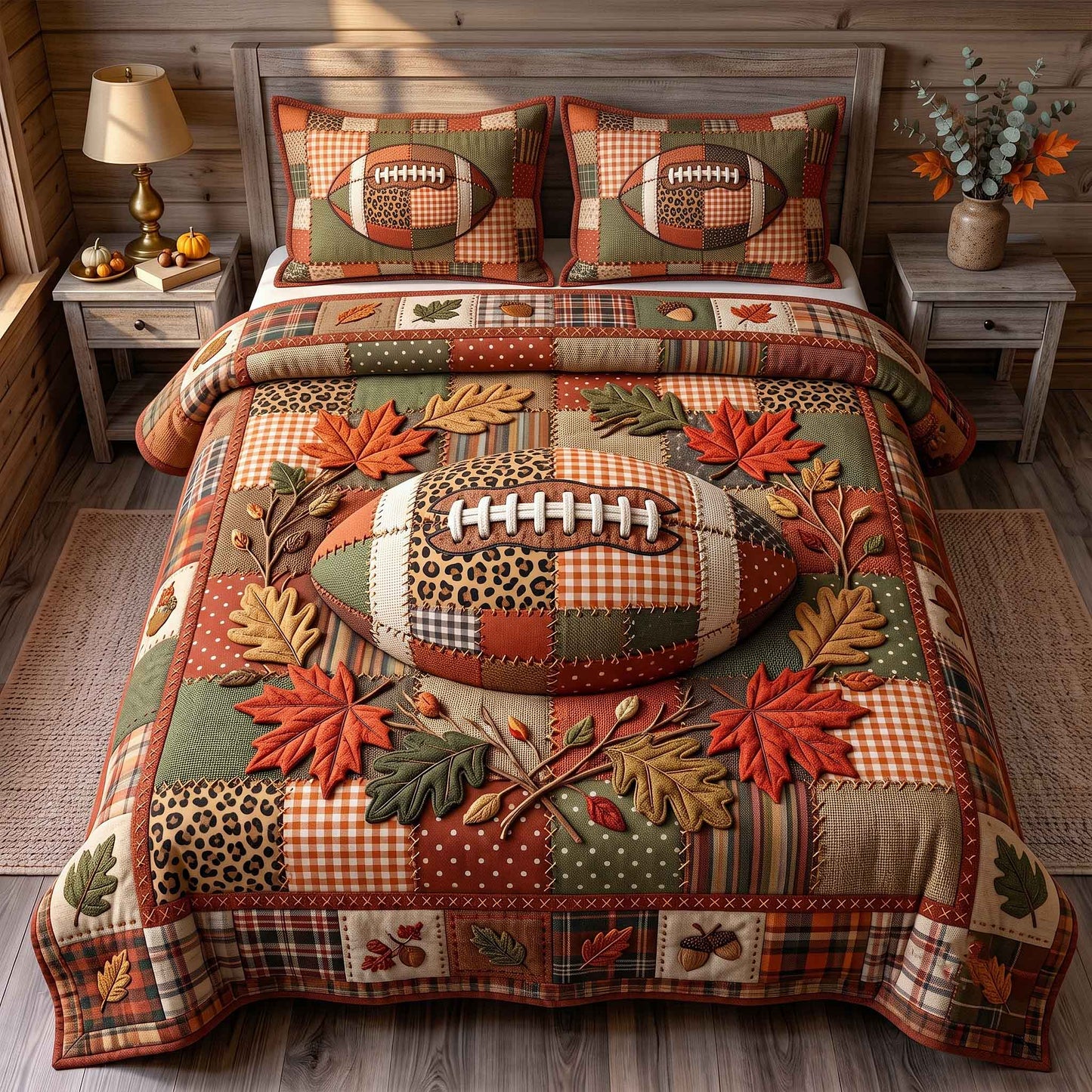 Autumn Gridiron 3-Piece Quilted Bedding Set GFTOTP20698