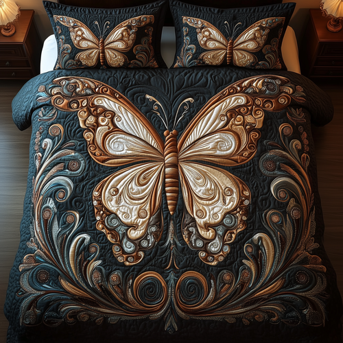 Butterfly Dreamscape 3-Piece Quilted Bedding Set GFTOTP2071