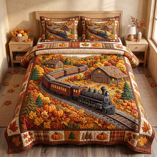 Autumn Express 3-Piece Quilted Bedding Set GFTOTP20723