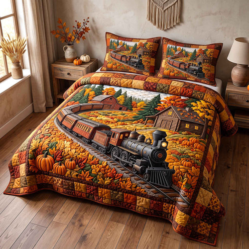Autumn Express 3-Piece Quilted Bedding Set GFTOTP20724