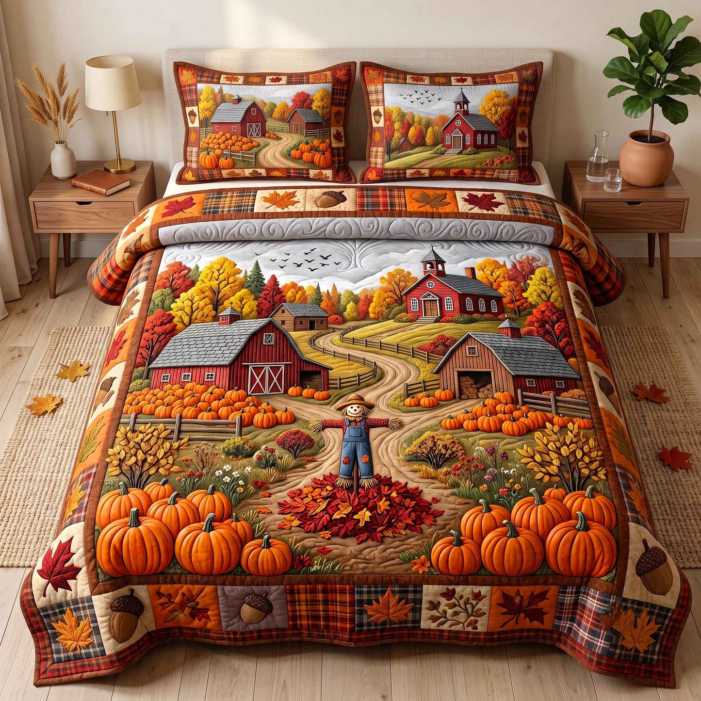 Autumn Homestead 3-Piece Quilted Bedding Set GFTOTP20725