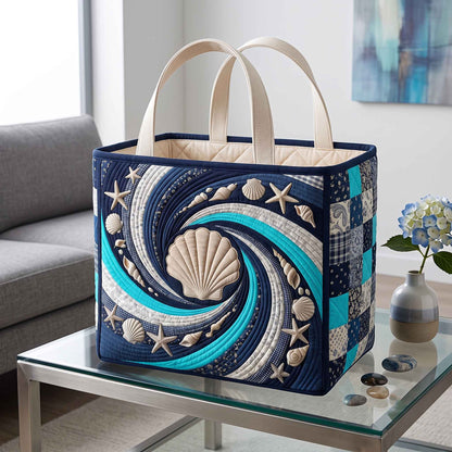 Coastal Whisper Quilted Storage Basket GFTOTP20733
