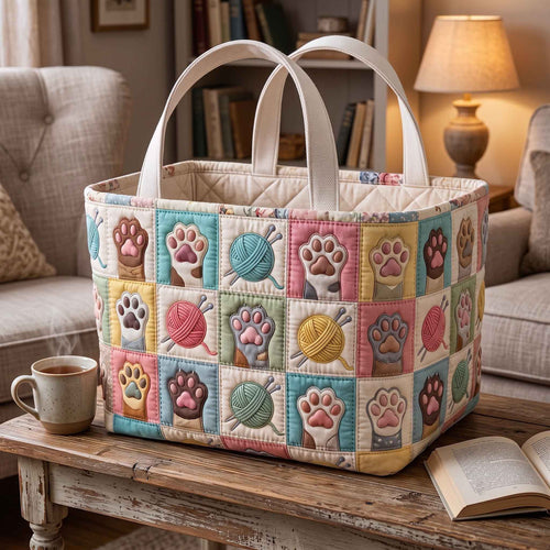 Pawprint Charm Quilted Storage Basket GFTOTP20740