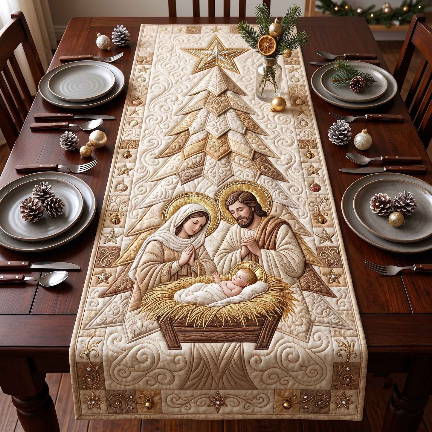 Nativity Blessings Quilted Table Runner GFTOTP20795