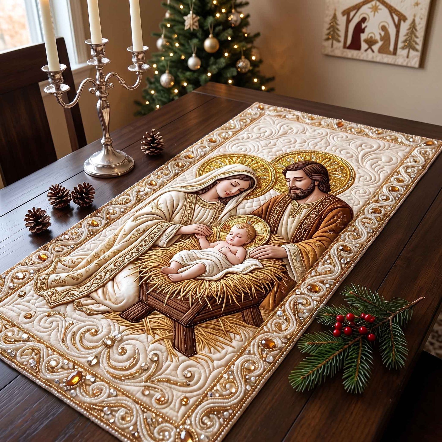 Nativity Blessings Quilted Table Runner GFTOTP20800