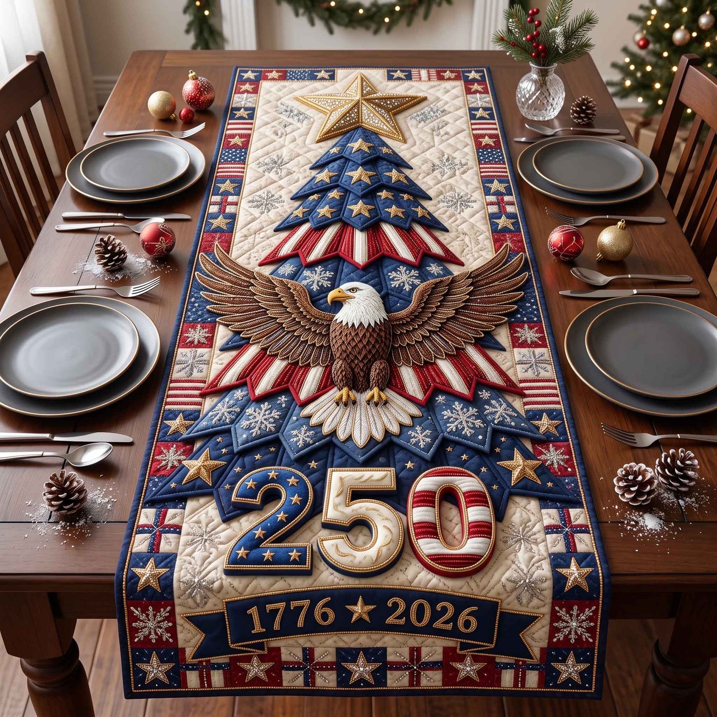 Liberty Evergreen Quilted Table Runner GFTOTP20827