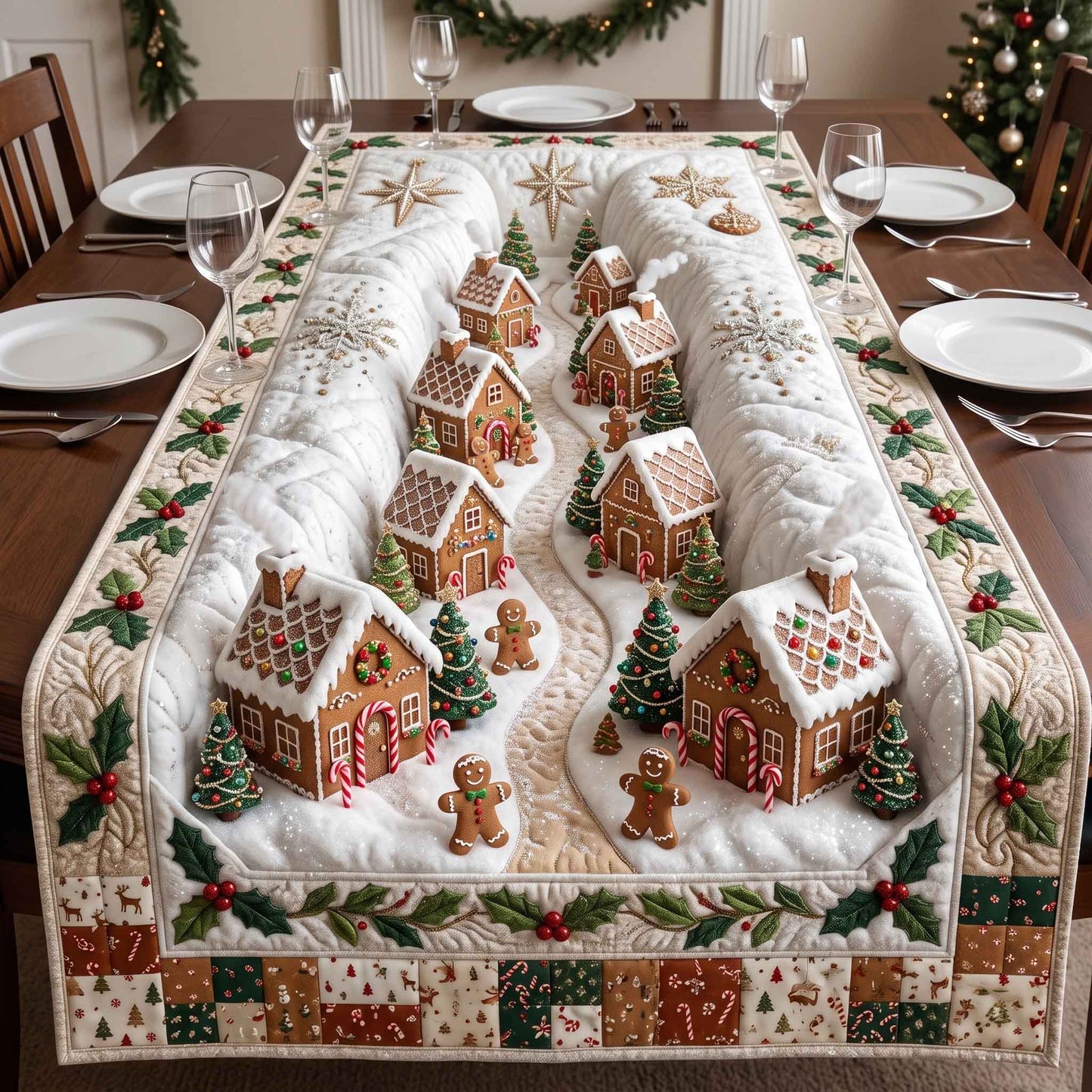 Christmas Lane Quilted Table Runner GFTOTP20834