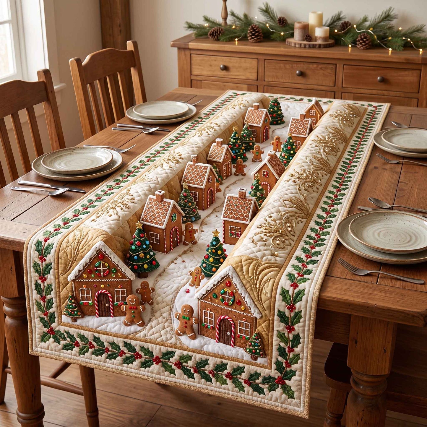 Christmas Lane Quilted Table Runner GFTOTP20835