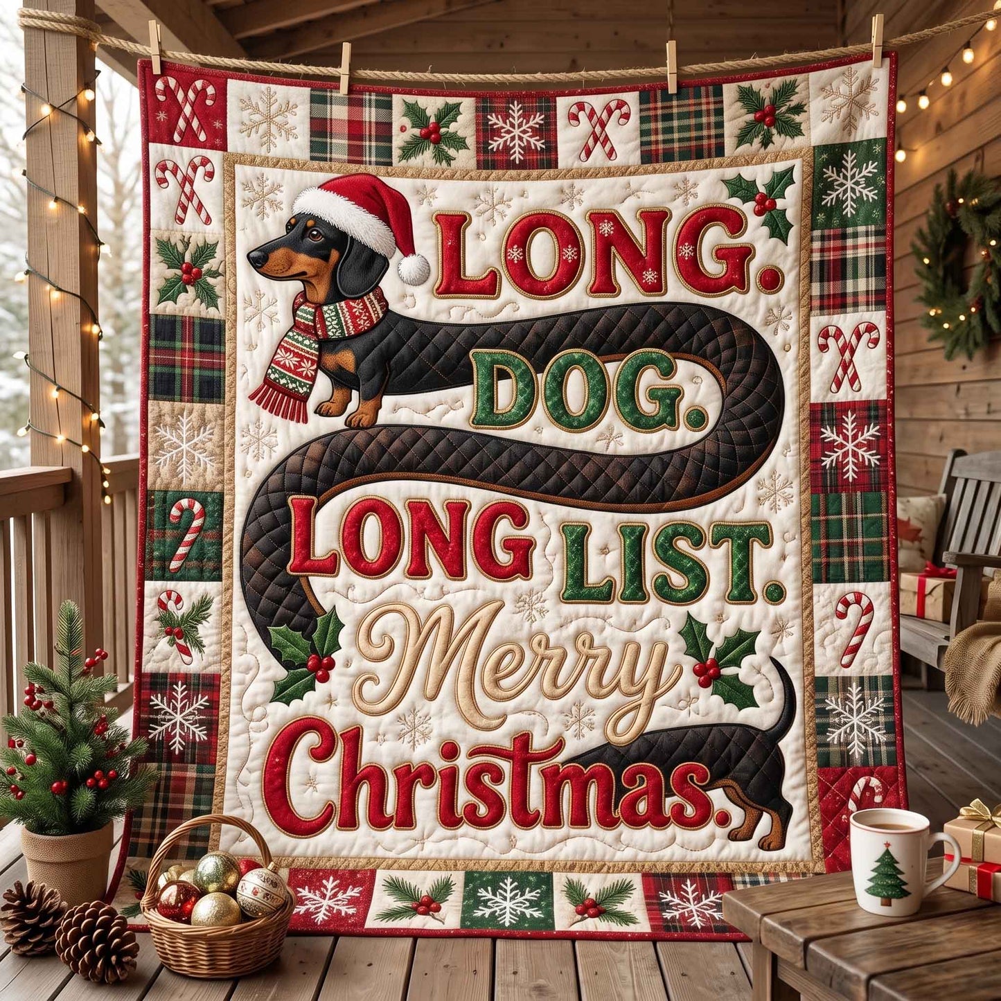 Holiday Wiener Quilted Blanket GFTOTP20861