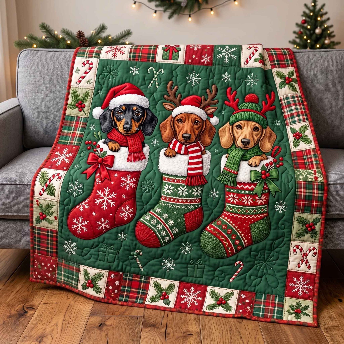 Holiday Wiener Quilted Blanket GFTOTP20862