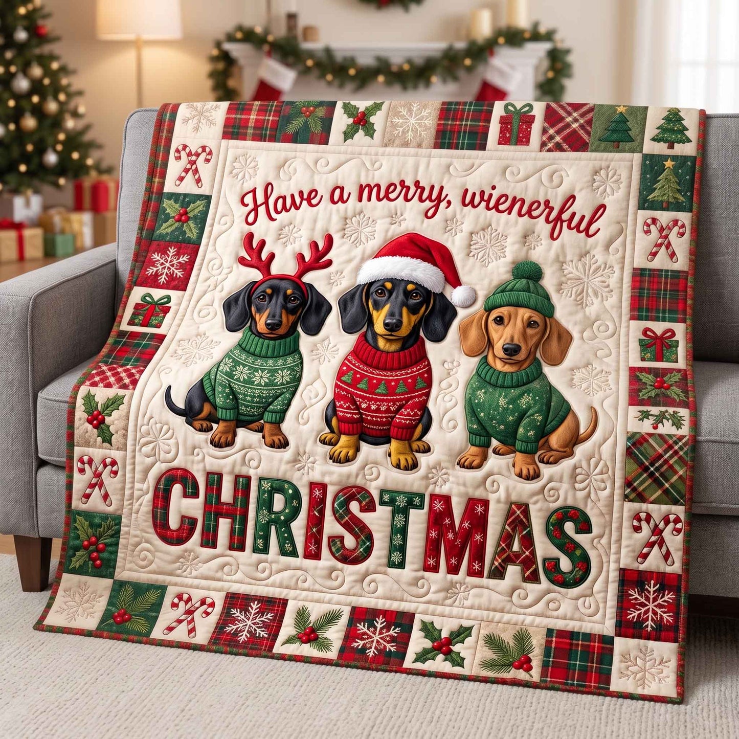Holiday Wiener Quilted Blanket GFTOTP20863