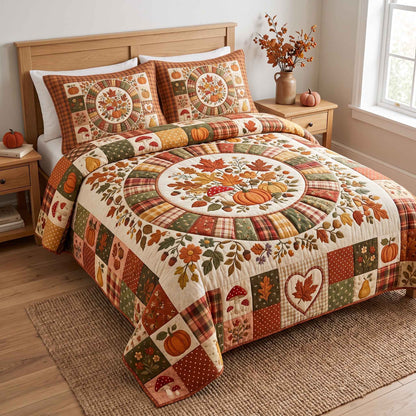 Patchwork Autumn Bliss 3-Piece Quilted Bedding Set GFTOTP20866