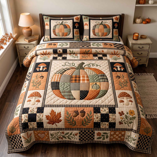 Patchwork Autumn Bliss 3-Piece Quilted Bedding Set GFTOTP20868