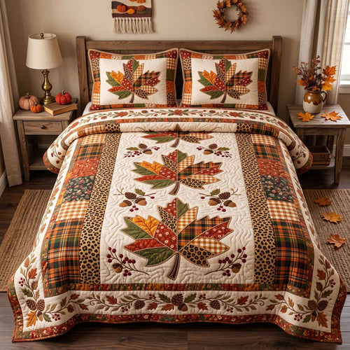 Patchwork Autumn Bliss 3-Piece Quilted Bedding Set GFTOTP20870