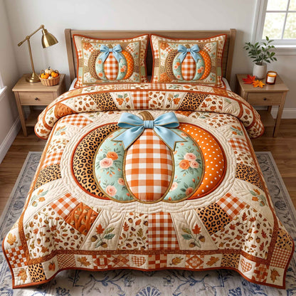 Patchwork Pumpkin Patch 3-Piece Quilted Bedding Set GFTOTP20875