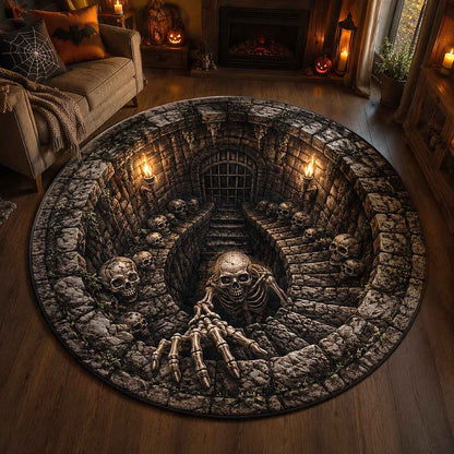 Skeleton Nightmare Quilted Round Mat GFTOTP20884