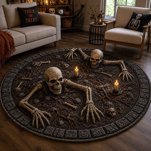 Skeleton Nightmare Quilted Round Mat GFTOTP20886