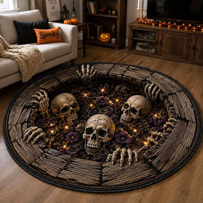 Skeleton Nightmare Quilted Round Mat GFTOTP20888