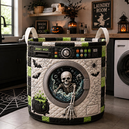 Skeleton Nightmare Quilted Laundry Basket GFTOTP20908