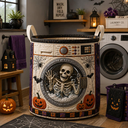 Skeleton Nightmare Quilted Laundry Basket GFTOTP20911