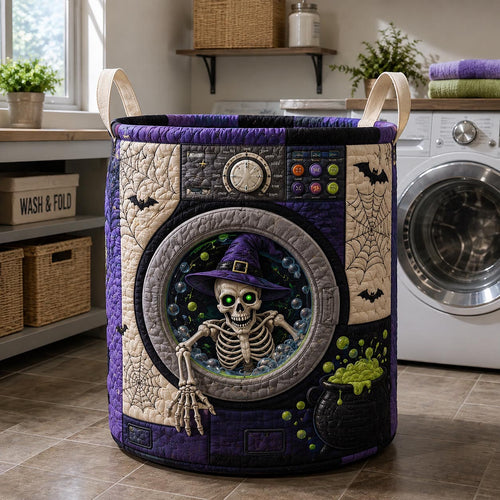 Skeleton Nightmare Quilted Laundry Basket GFTOTP20913