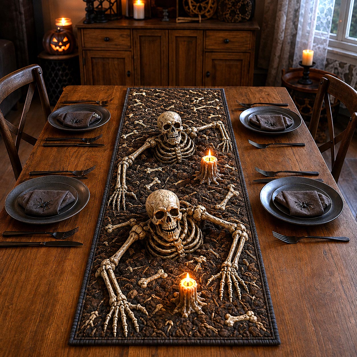 Skeleton Horror Quilted Table Runner GFTOTP21043