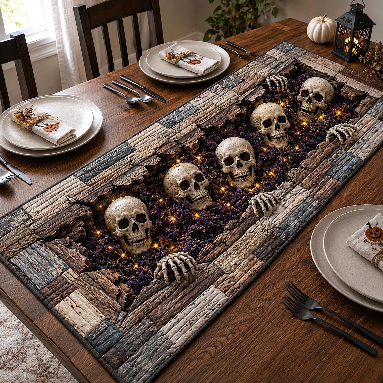 Skeleton Horror Quilted Table Runner GFTOTP21044