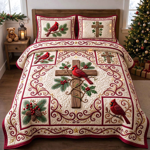 Cardinal Faith 3-Piece Quilted Bedding Set GFTOTP21048