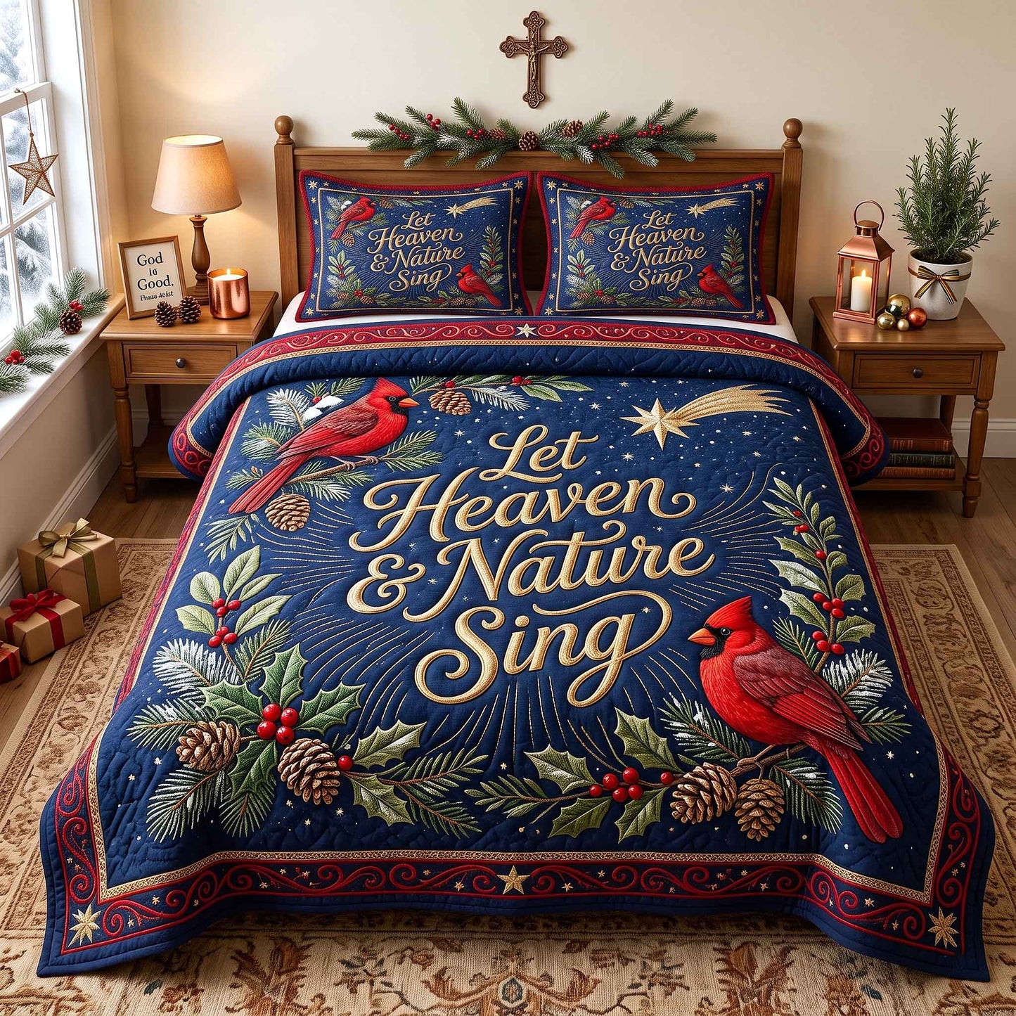 Cardinal Faith 3-Piece Quilted Bedding Set GFTOTP21050