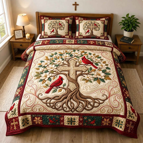 Cardinal Faith 3-Piece Quilted Bedding Set GFTOTP21052