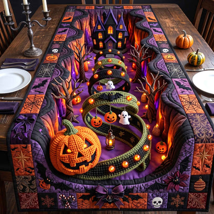Haunted Crochet Manor Quilted Table Runner GFTOTP21057