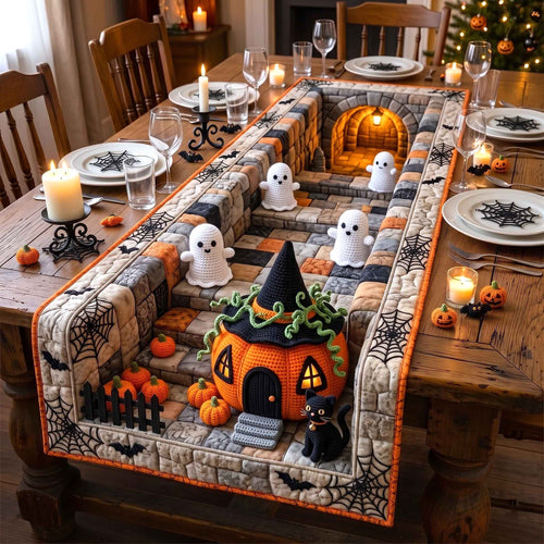 Haunted Crochet Manor Quilted Table Runner GFTOTP21059