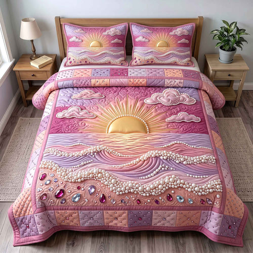 Pearl Coastal Whisper 3-Piece Quilted Bedding Set GFTOTP21064