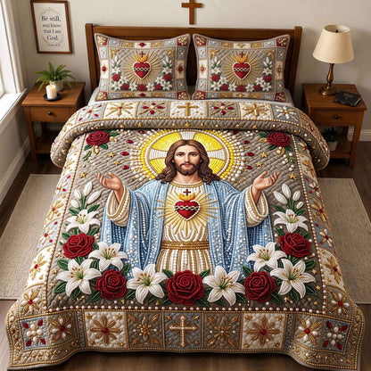 Pearl Blessings 3-Piece Quilted Bedding Set GFTOTP21067