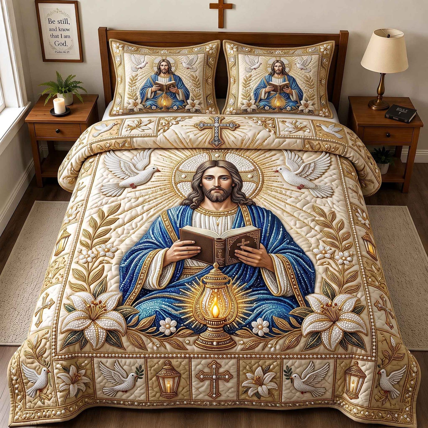 Pearl Blessings 3-Piece Quilted Bedding Set GFTOTP21068