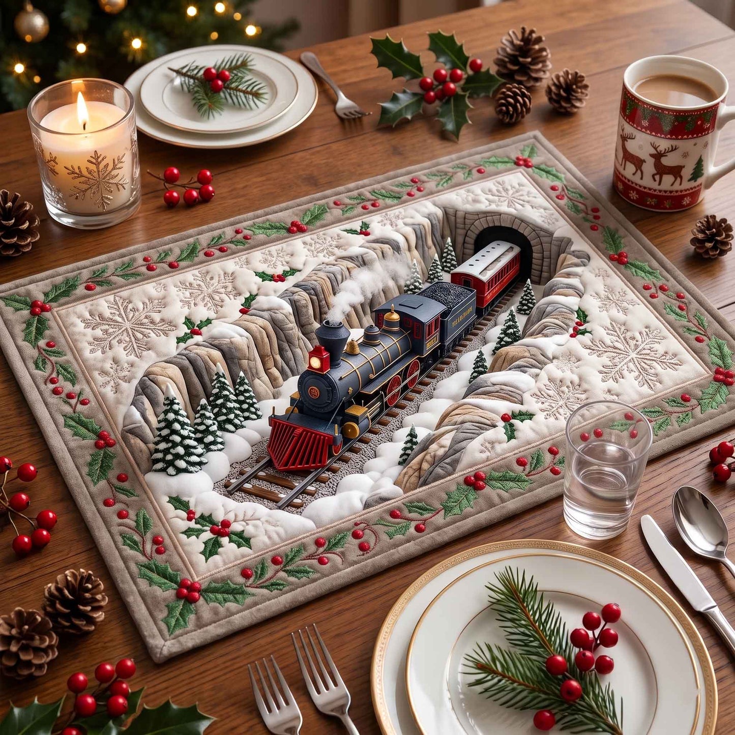 Holiday Express Quilted Placemat GFTOTP21136
