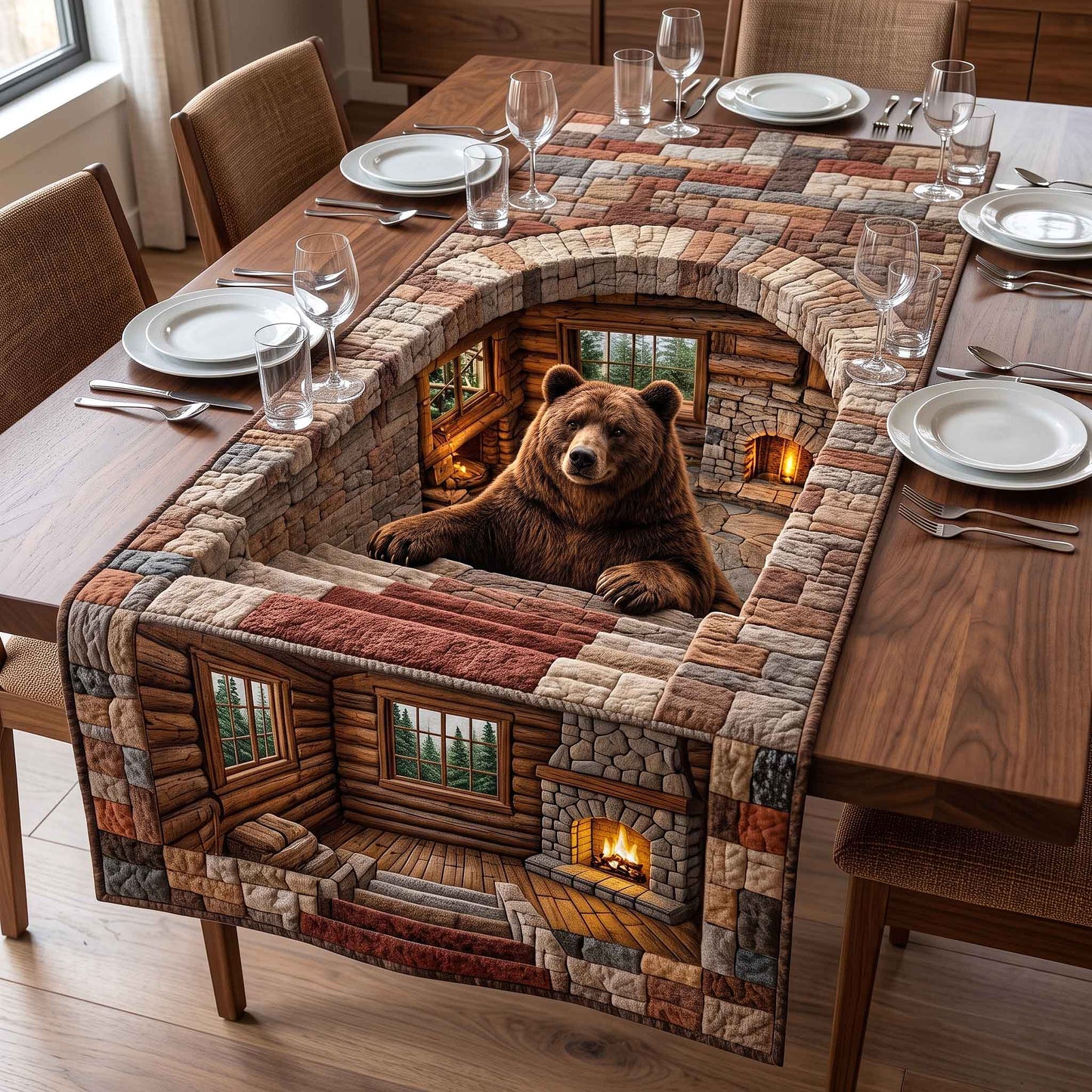Rustic Guardian Quilted Table Runner GFTOTP21150