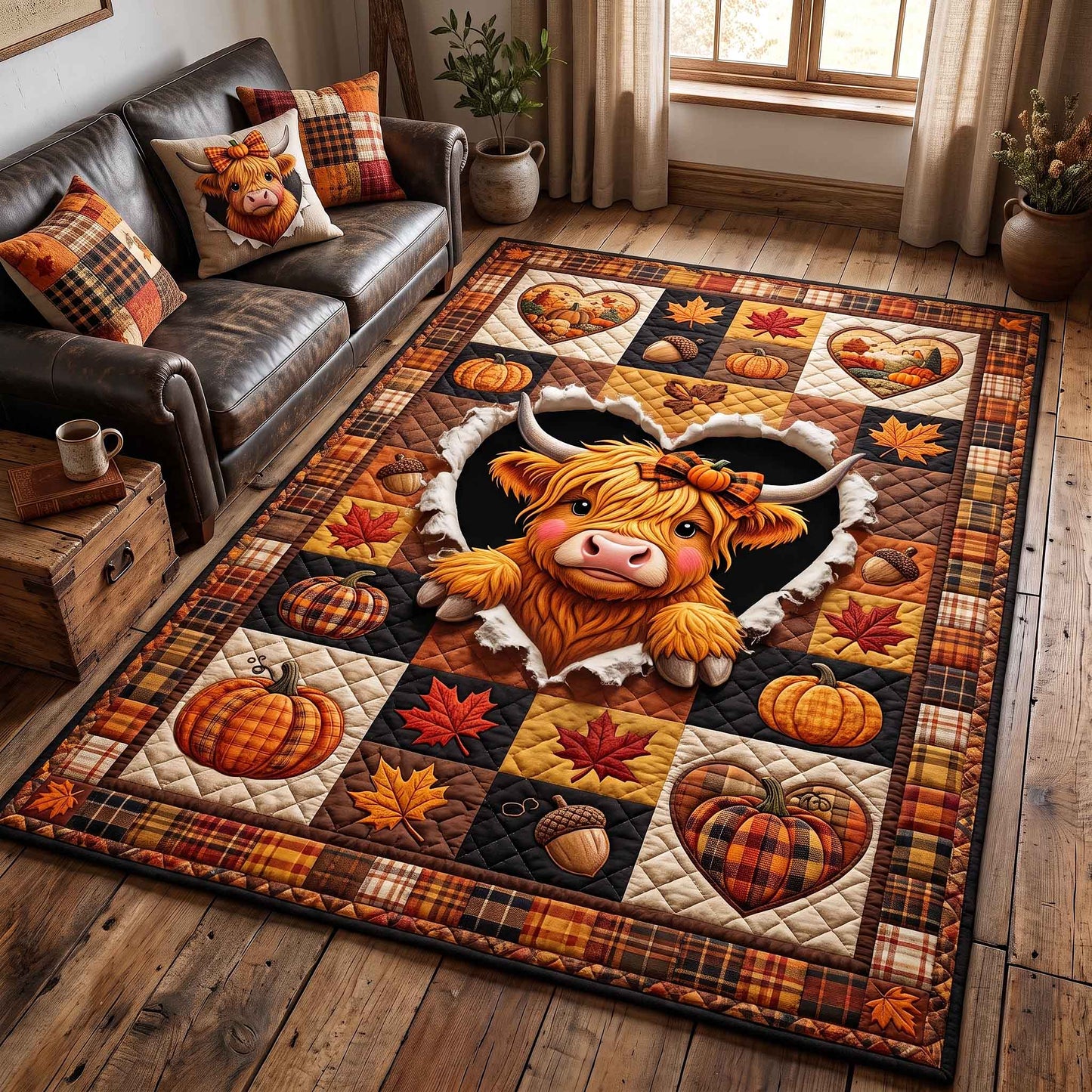 Fall Highland Cow Area Rug GFTOTP21162