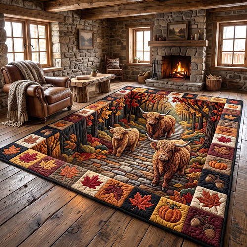 Fall Highland Cow Area Rug GFTOTP21163