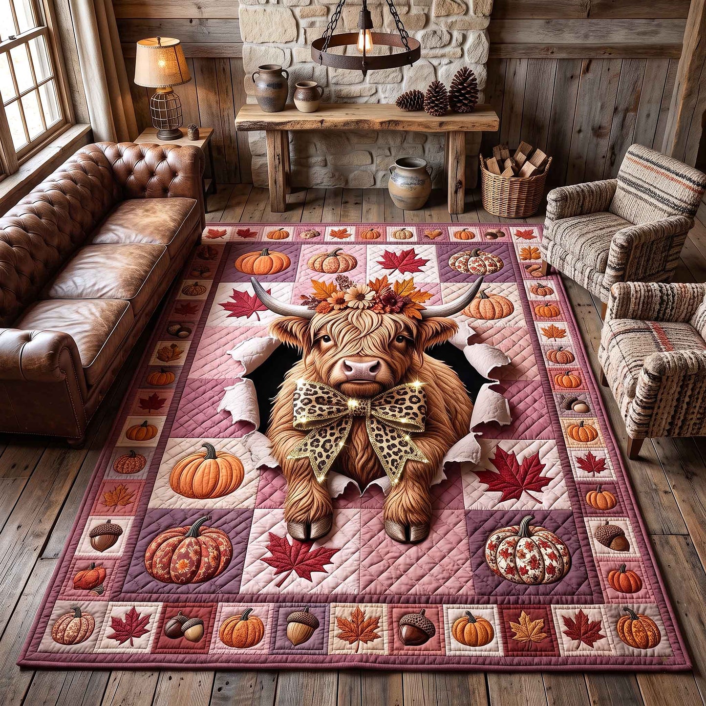 Fall Highland Cow Area Rug GFTOTP21164