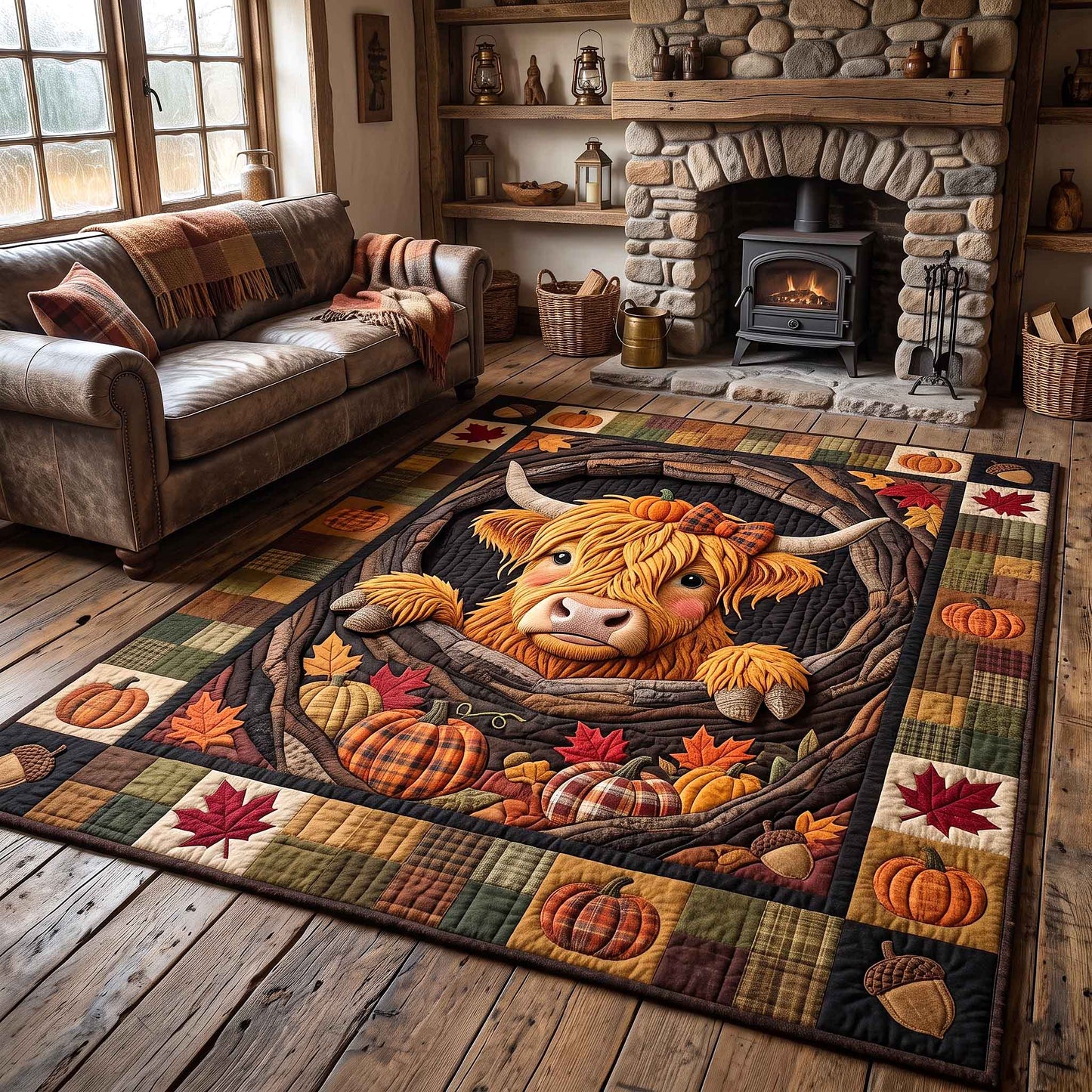 Fall Highland Cow Area Rug GFTOTP21165