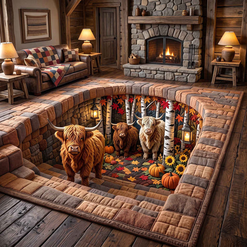 Fall Highland Cow Area Rug GFTOTP21166