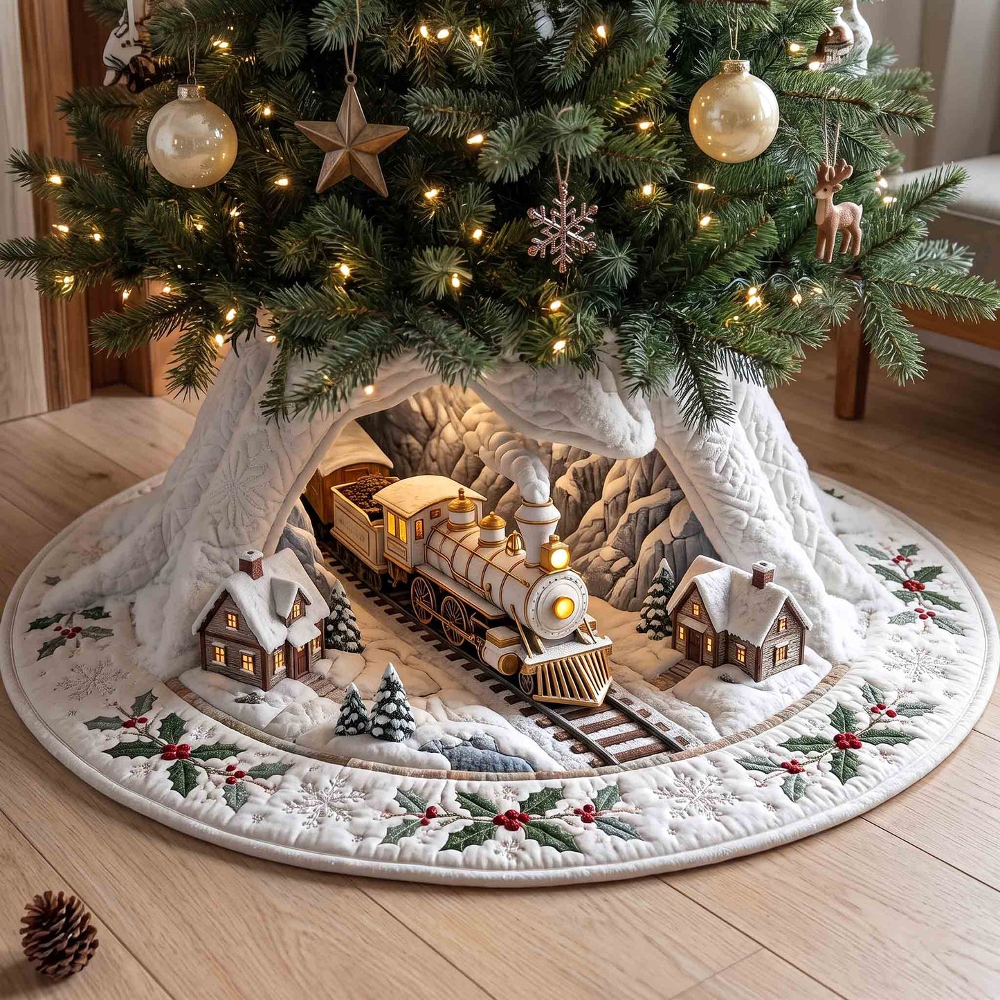 Holiday Express Quilted Tree Skirt GFTOTP21182