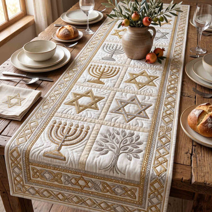 Hanukkah Sparkle Quilted Table Runner GFTOTP21222