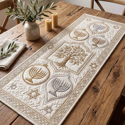 Hanukkah Sparkle Quilted Table Runner GFTOTP21224