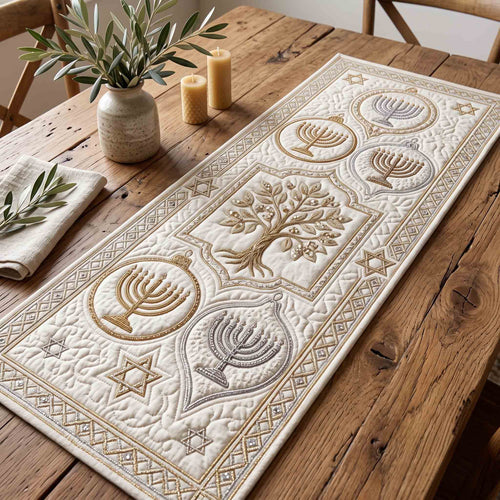 Hanukkah Sparkle Quilted Table Runner GFTOTP21224