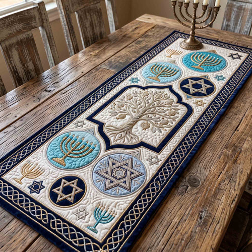 Hanukkah Sparkle Quilted Table Runner GFTOTP21227