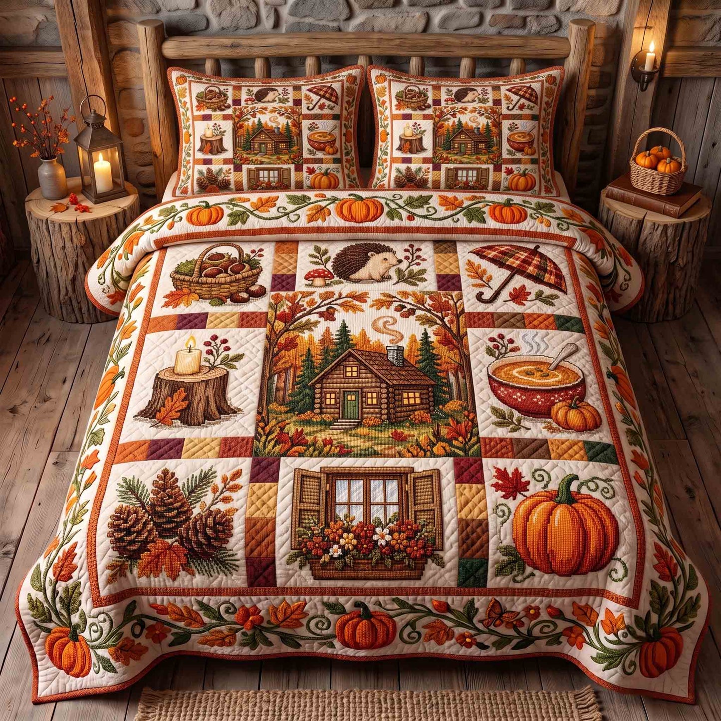 Autumn Homestead 3-Piece Quilted Bedding Set GFTOTP21228