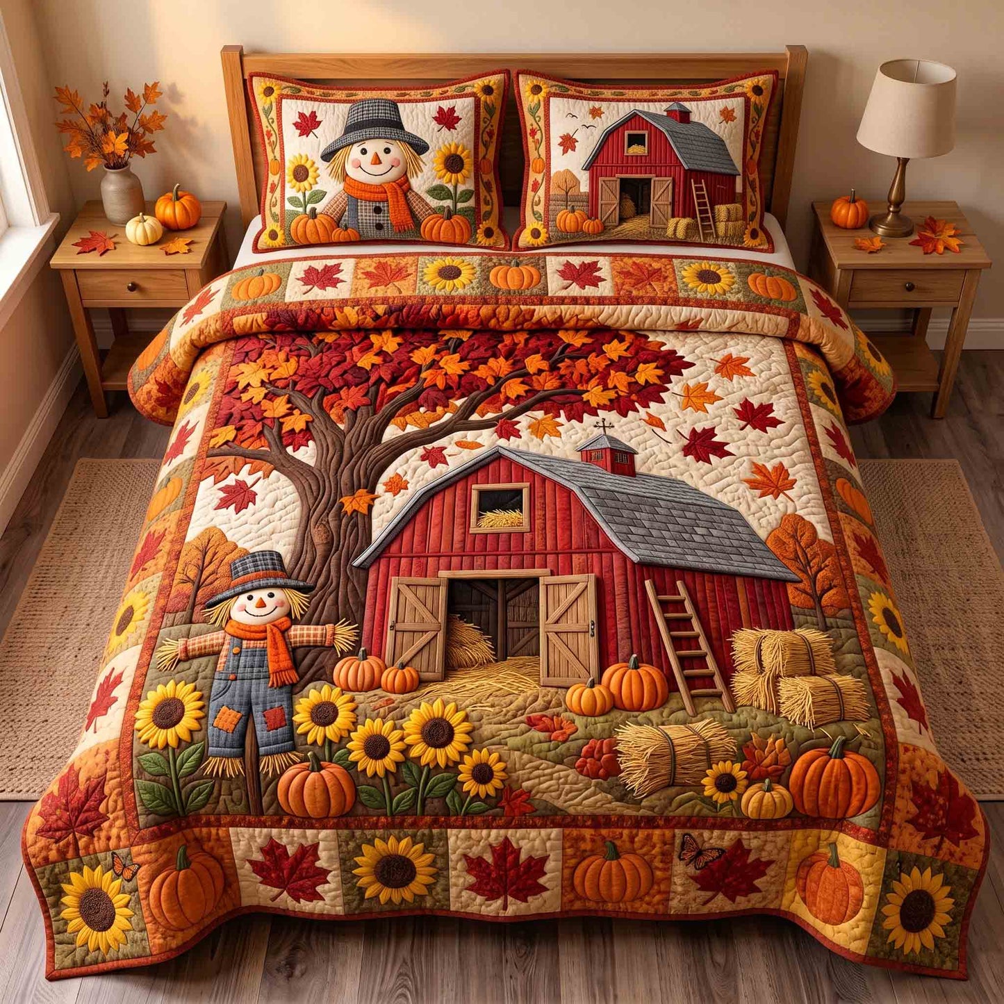 Autumn Homestead 3-Piece Quilted Bedding Set GFTOTP21229