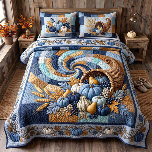Pumpkin Season 3-Piece Quilted Bedding Set GFTOTP21232